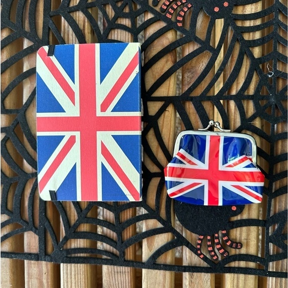 UK British England Notebook & Coin Purse Set Red Blue United Kingdom Souvenirs - Picture 2 of 9